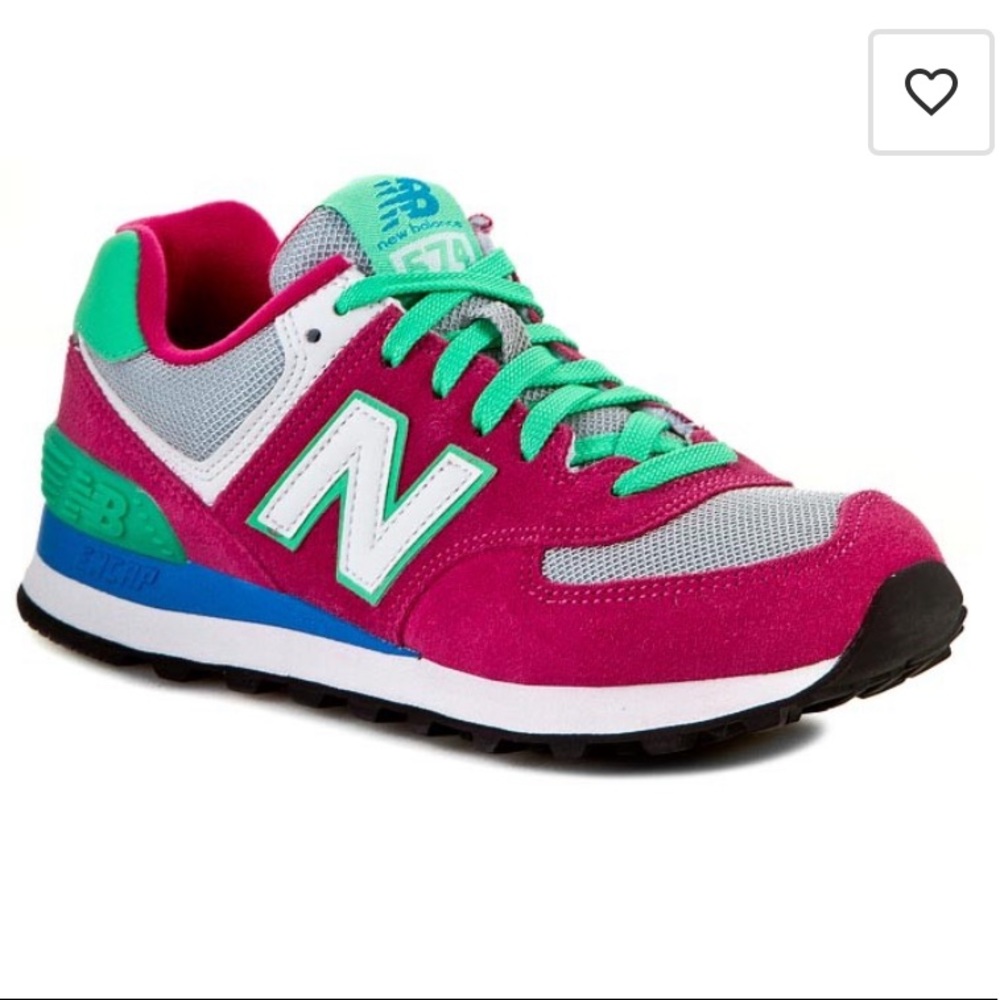 New Balance | NB Pink & Green 574 Sneakers 8.5